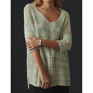 Pilcro and the Letterpress Sweater Womens Small Pastel Space Dye Cable Knit